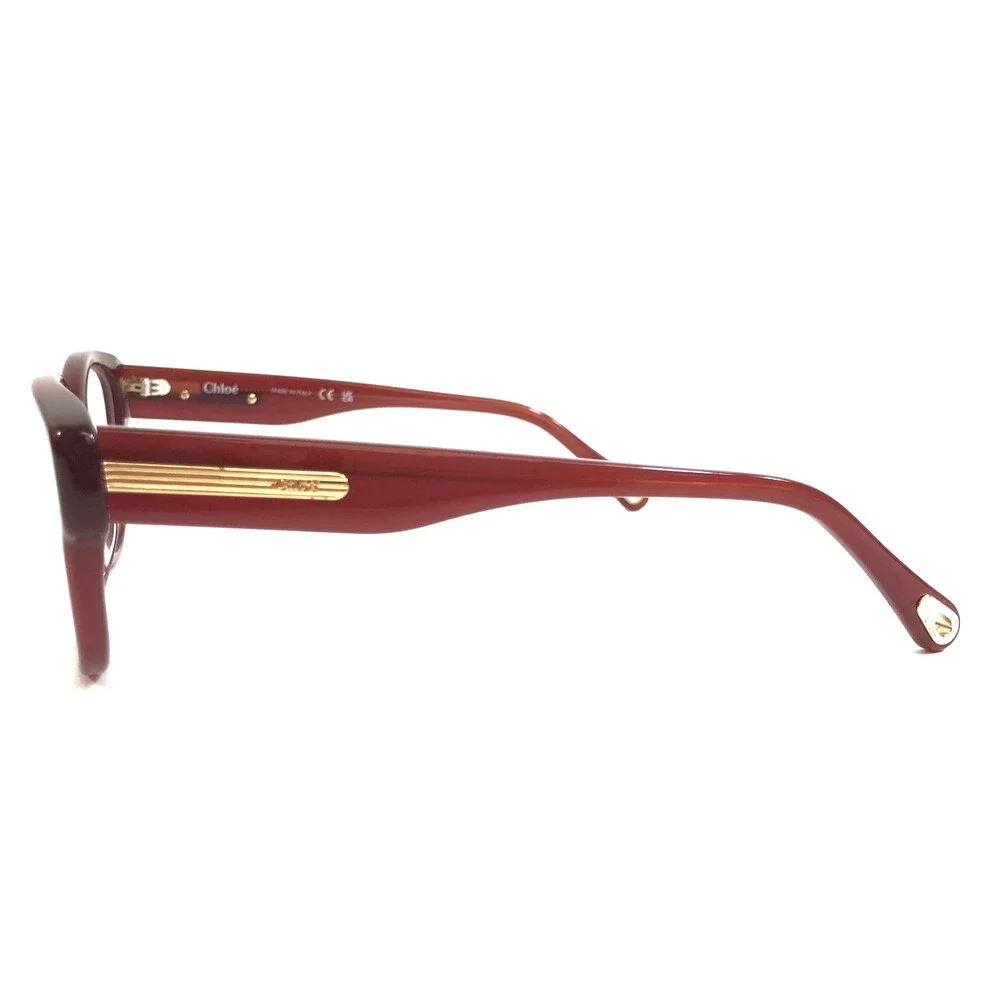 Chloe Eyeglasses Frames CH0124O 007 Polished Red Gold Square Full Rim 51-18-140